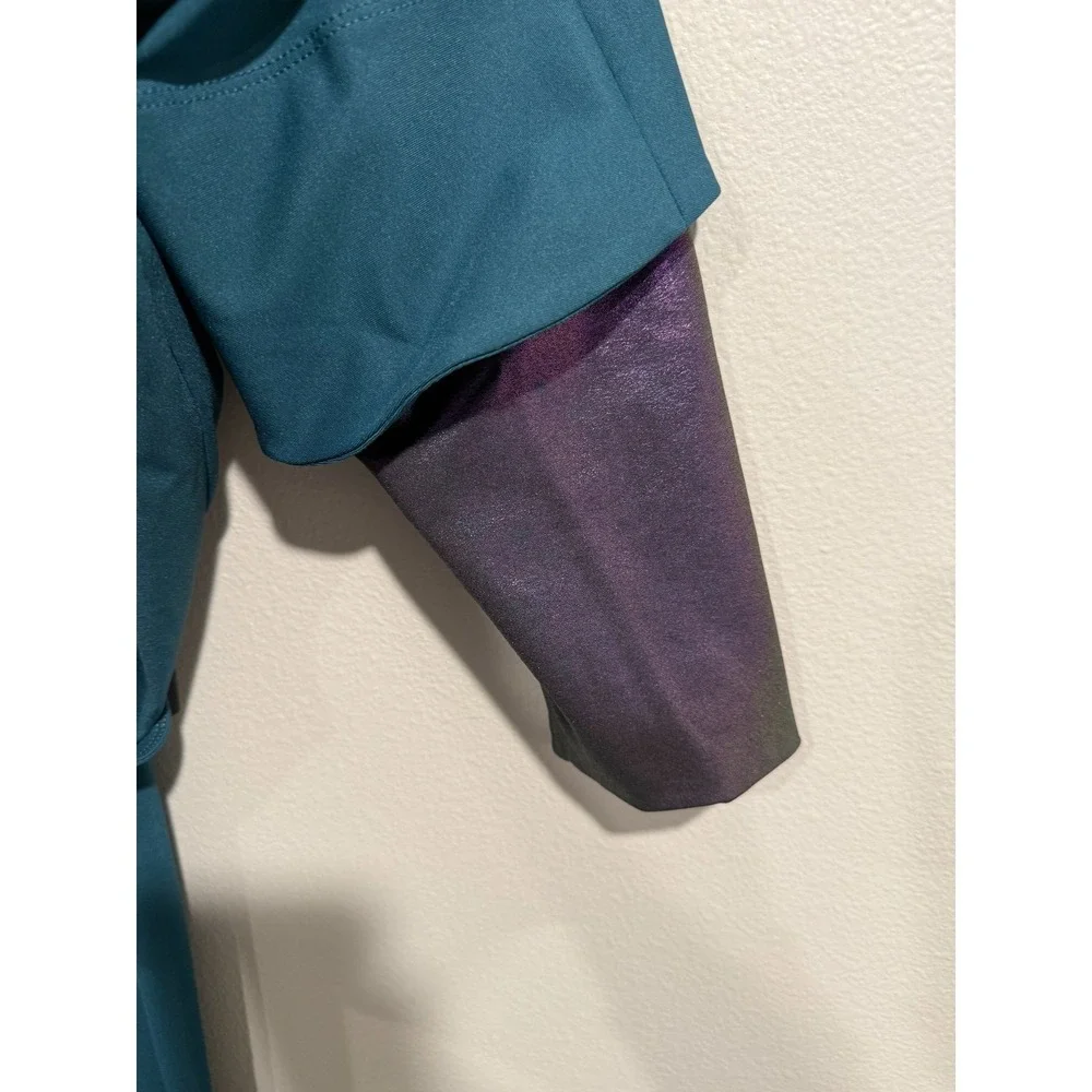 Nike Victory Luxe Swim Leggings‎ Women's S Dark Teal Stretch Swoosh Logo UPF 40+